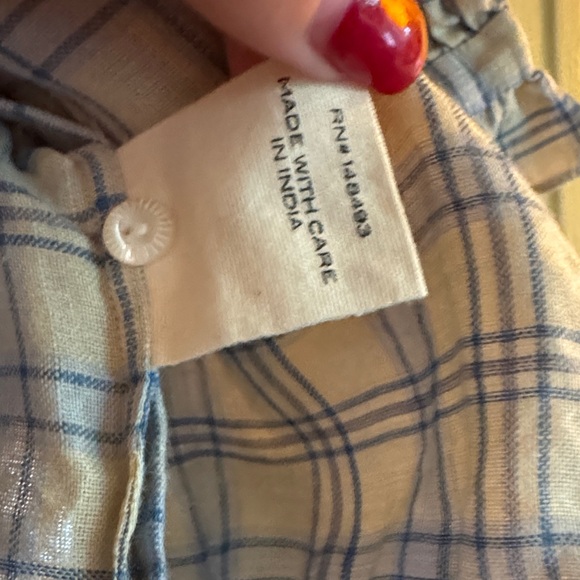 Doen Sparrow Top in Blue Meadowlark Plaid size Small - Picture 6 of 17